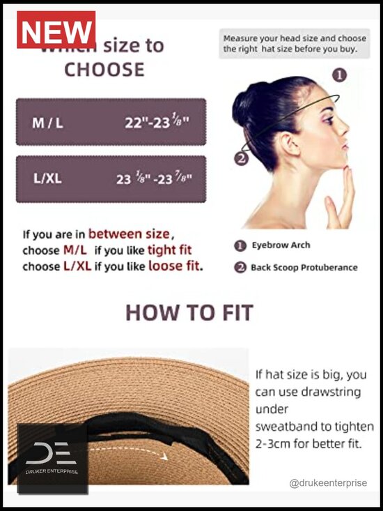 Wide Brim Straw Panama Fedora Hat UPF 50+ Sun Protection Beach Summer Hat for main image 6